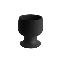 Ceramic Compote Isabella Vases Black (13Dx15cmH)