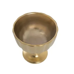 Ceramic Compote Olivia Vases Gold (17Dx17cmH)
