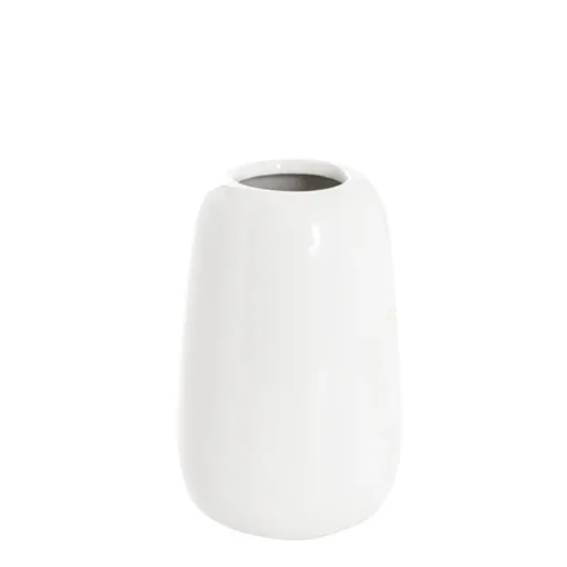 Ceramic Cone Vases Glossy White (14Dx22cmH)