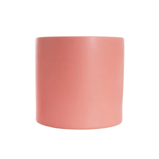 Ceramic Cylinder Dan Plant Pot Matte Soft Pink (22x22cmH)