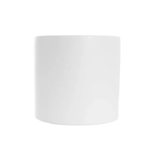 Ceramic Cylinder Dan Plant Pot Matte White (20x20cmH)