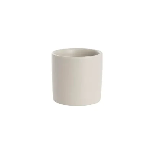 Ceramic Cylinder Pot Mini Satin Matte Light Grey (8x7cmH)