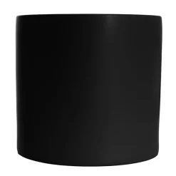 Ceramic Cylinder Pot Satin Matte Black (25Dx24cmH)