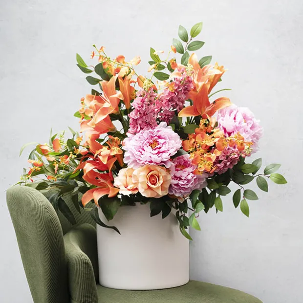 Ceramic Cylinder Pot Satin Matte White (29x28cmH)