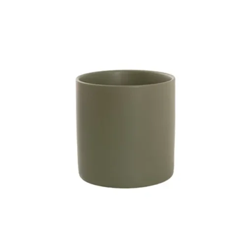 Ceramic Cylinder Pot Satin Matte Moss (14x14cmH)