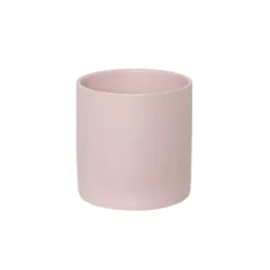 Ceramic Cylinder Pot Satin Matte Soft Pink (14x14cmH)