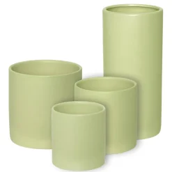 Ceramic Cylinder Pot Satin Matte Sage (10.5x10.5cmH)