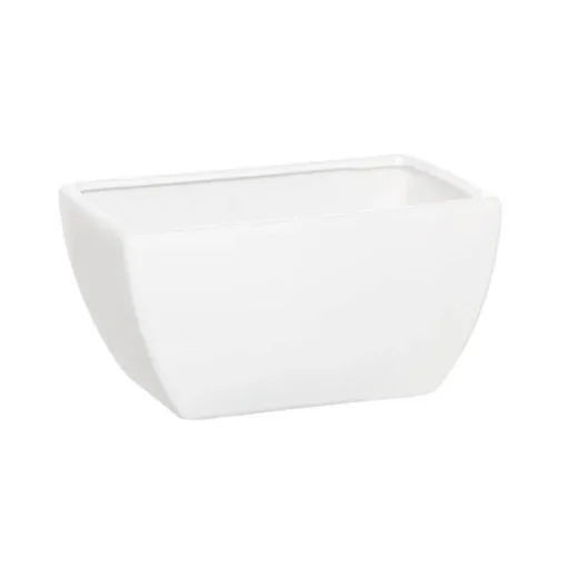 Ceramic Flora Taper Rectangle Pot 18x12x9cmH White