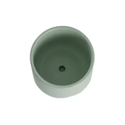 Ceramic Loreto Belly Pot & Plate Matte Sea Foam (15x14cmH)