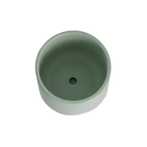 Ceramic Loreto Belly Pot & Plate Matte Sea Foam (15x14cmH)