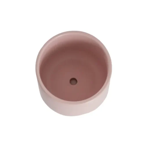 Ceramic Loreto Belly Pot & Plate Matte Pink Sand (15x14cmH)