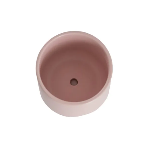 Ceramic Loreto Belly Pot & Plate Matte Pink Sand (15x14cmH)