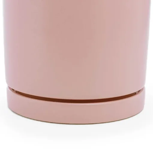 Ceramic Loreto Plant Pot & Plate Pink Sand (18DX18.5cmH)