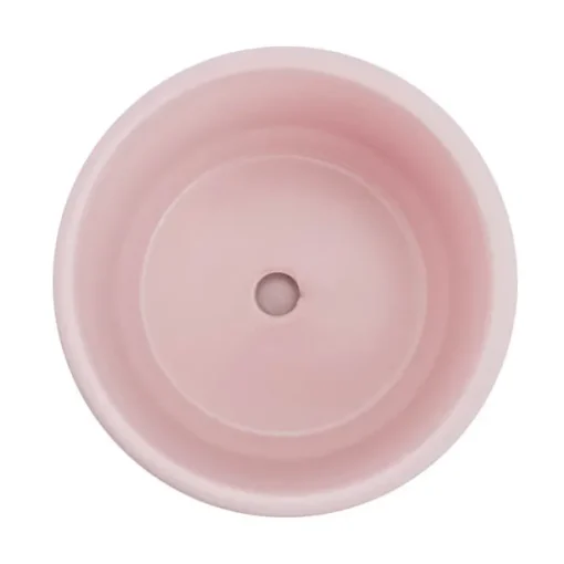 Ceramic Loreto Plant Pot & Plate Pink Sand (18DX18.5cmH)