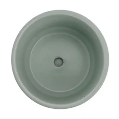 Ceramic Loreto Plant Pot & Plate Sea Foam (18Dx18.5cmH)