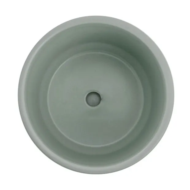 Ceramic Loreto Plant Pot & Plate Sea Foam (18Dx18.5cmH)