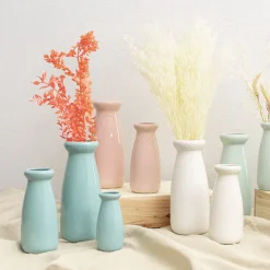 Ceramic Milk Bottle Medium White (9Dx20cmH)