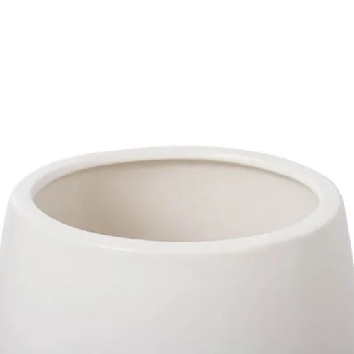 Ceramic Taron Belly Pot Matte White (17.5x20cmH)
