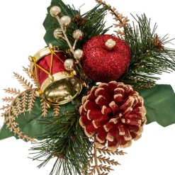 Christmas Pick w Apple & Drum Pack 3 Red (17.5cmH)