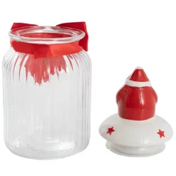 Christmas Santa Lolly Cookie Jar Clear (9.5cmDx15cmH)