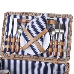 Classic 4 Person Picnic Basket Brown (42x28x20cmH)