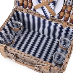Classic 4 Person Picnic Basket Brown (42x28x20cmH)