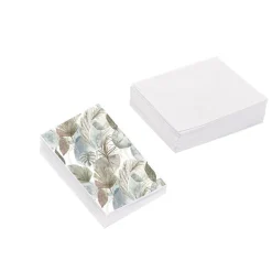 Classic Gift Card & Envelope Neutral Leaves Pk25(6.5x10cmH)