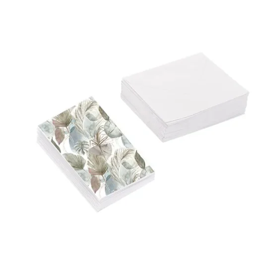 Classic Gift Card & Envelope Neutral Leaves Pk25(6.5x10cmH)