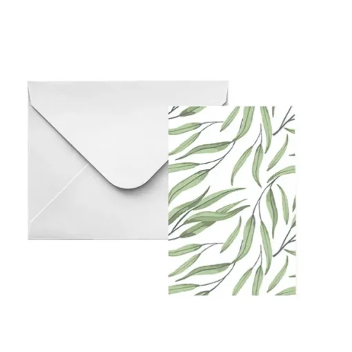Classic Gift Card & Envelope Gum Leaves Pk25 (6.5x10cmH)