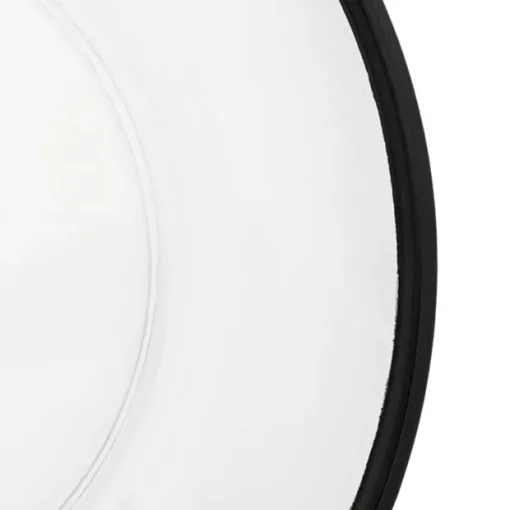 Clear Charger Plate w Black Edge Pack 4 (33cmD)