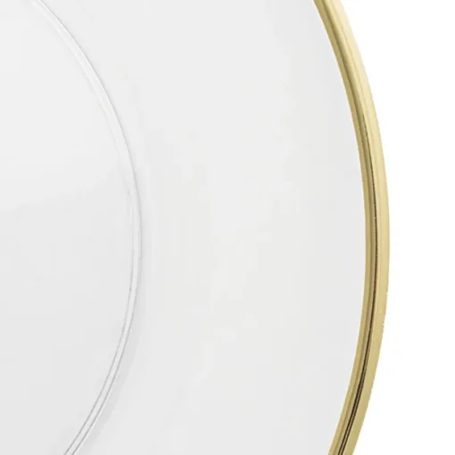 Clear Charger Plate w Gold Edge Pack 4 (33cmD)