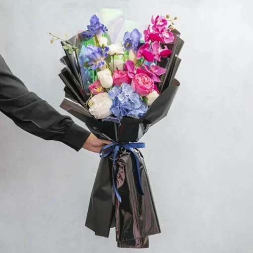 Coloured Cellophane 40 micron Black (50x70cm) Pack 150