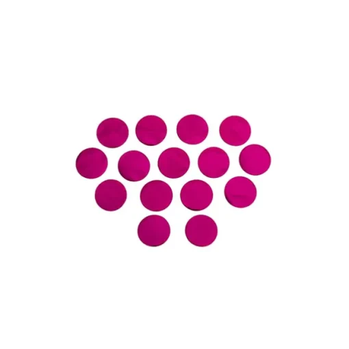 Confetti Round Shape 25g Bag (1.5cmD) Metallic Hot Pink