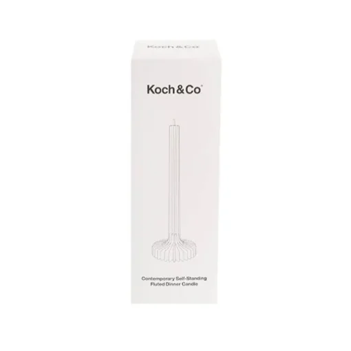 Contemporary Fluted Taper Dinner Candle (10Dx30cmH) White