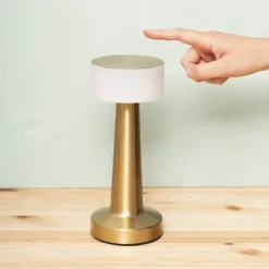Cordless Designer LED Table Lamp Gold (21cmH)