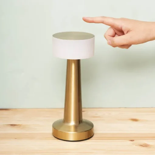 Cordless Designer LED Table Lamp Gold (21cmH)