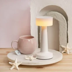 Cordless Designer LED Table Lamp Matte White (21cmH)