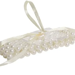 Corsage Pearl Wrist Bracelet w Ribbon Pack 2 (8cmLx2.5cmH)
