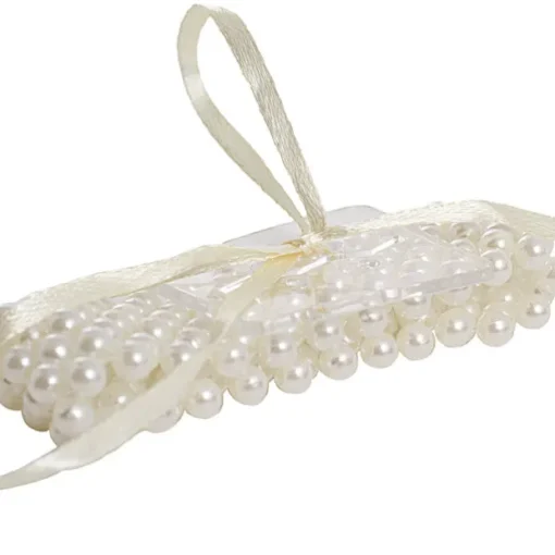 Corsage Pearl Wrist Bracelet w Ribbon Pack 2 (8cmLx2.5cmH)