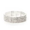 Corsage Wrist Bracelet Diamante x 4 Strand Clear