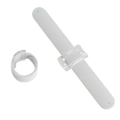 Corsage Wrist Bracelet Pack 2 Slap Snap White (21cmLx2.5cmH)