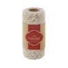Cotton Twine 2mm X 100m Metallic White Gold