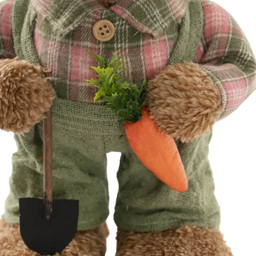 Country Male Bunny w Shovel & Carrot Green (38cmH)