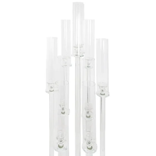Crystal Candelabra 10 Glass Candle Holders Clear (109cmH)