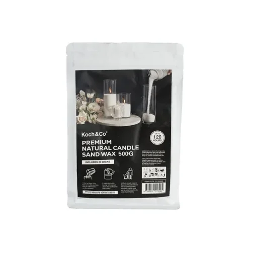 Crystal Natural Candle Sand Wax with 20 Wicks White (500g)