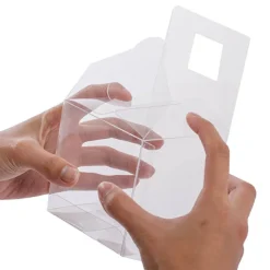 Cupcake Box Clear with Base 30mic White (90x90x90mm) Pack 10