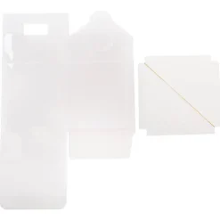 Cupcake Box Clear with Base 30mic White (90x90x90mm) Pack 10