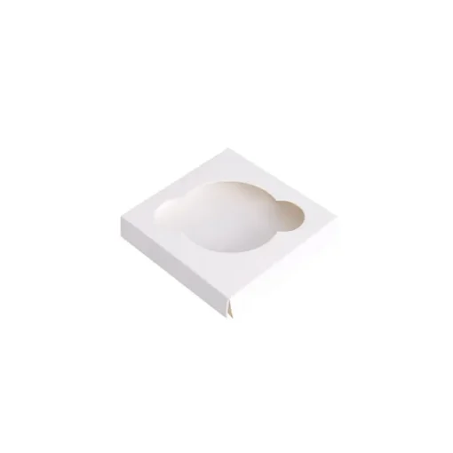 Cupcake Box Clear with Insert 30mic White (90x90x90mm) Pk 10