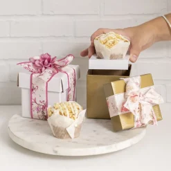 Cupcake Box with Lid and Insert White Pack 4 (10x10x10cmH)