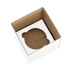 Cupcake Box with Lid and Insert White Pack 4 (10x10x10cmH)